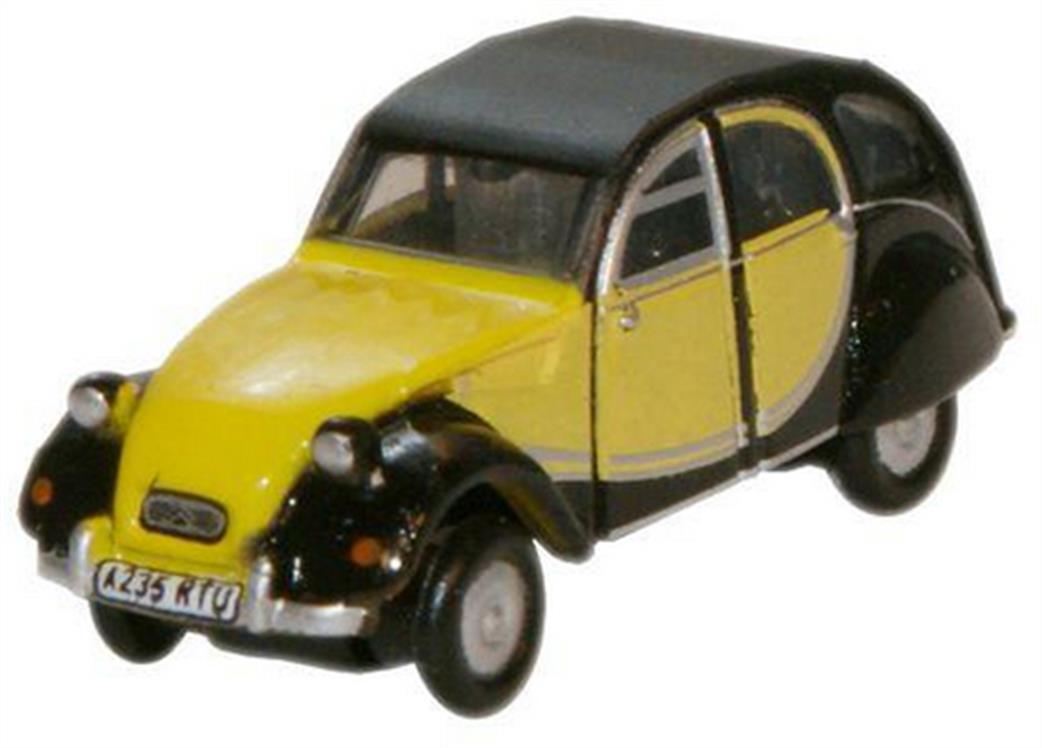 Oxford Diecast 1/148 NCT002 Charleston Yellow Black Citroen 2CV