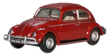 Oxford Diecast 1/148 Ruby Red VW Beetle NVWB002