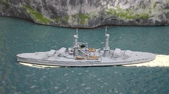 A 1/1250 scale metal model of USS Arizona (BB39)&nbsp;in 1916, as built. Her sistership, Pennsylvania, BB38, and Arizona were the first US battleships to incorporate special underwater protection with water-filled and void spaces to minimise torpedo damage.