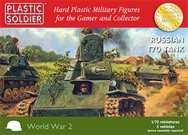 Easy Assembly plastic injection moulded&nbsp;1/72nd Russian T70 tank. Three vehicles in the box and each sprue comes with&nbsp;crew figures 