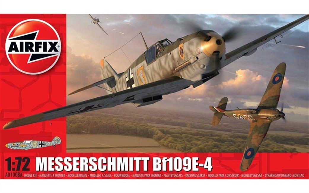 Airfix 1/72 A01008A German Messerschmitt Bf109 E-4 WW2 Fighter Kit
