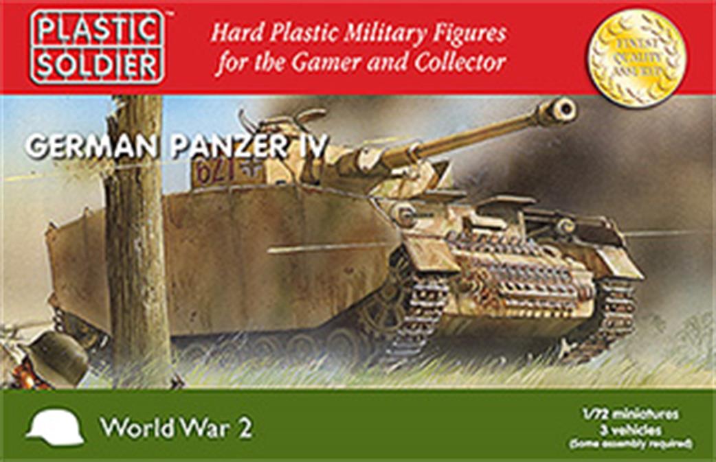 Plastic Soldier 1/72 WW2V20002 Panzer 1V Germany WW2 Contains 3 Tanks