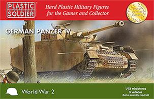 Easy Assembly plastic injection moulded 1/72nd German Panzer IV tank. Three vehicles in the box and each sprue gives options to build either a F1, F2, G or H version and comes with 2 commander figures