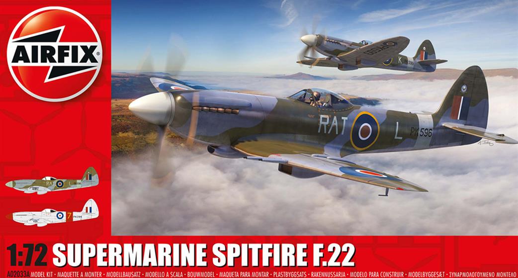 Airfix A02033A Spitfire F22 WW2 Fighter Kit 1/72