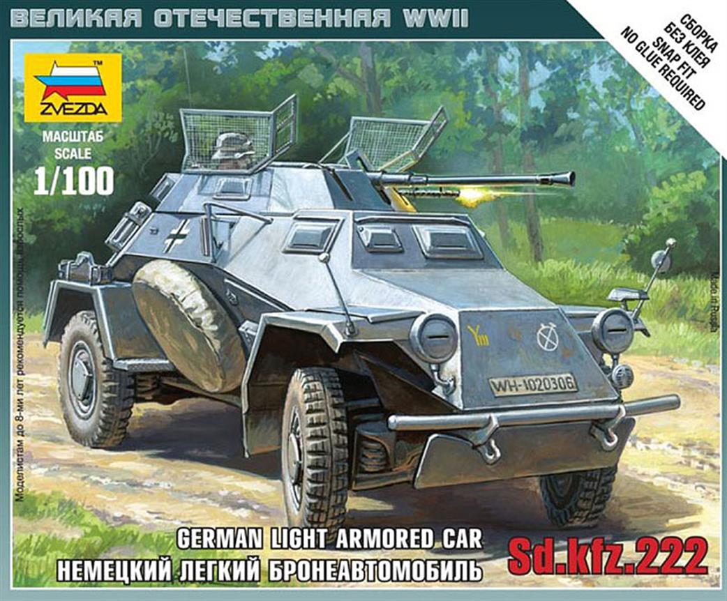 Zvezda 1/100 6157 German Sd Kfz 222 Armoured Car