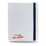 Pro Binders contain twenty 20-pocket pages with soft black protec­tive material and side loading pockets. The binders can hold up to 160-sleeved cards.