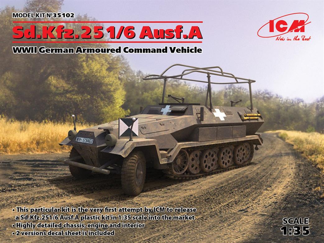 ICM 1/35 35102 Sd.Kfz.251/1 Ausf A Command German WW2 Halftrack Plastic Kit