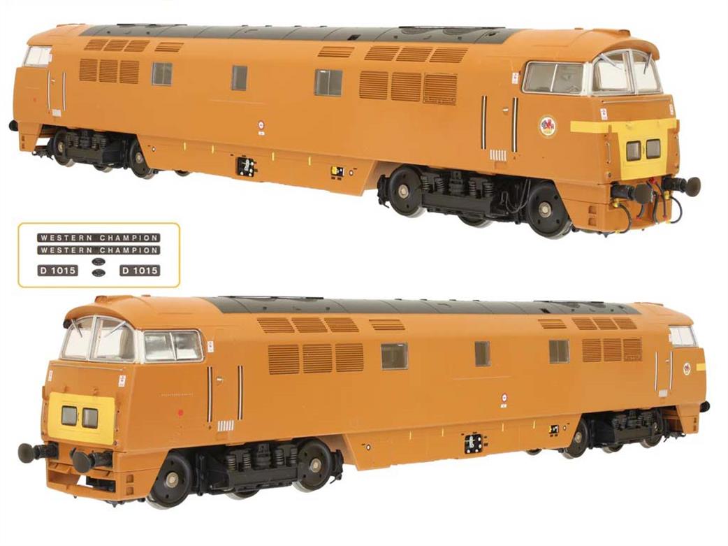 Dapol 4D-003-023 BR D1015 Western Champion Class 52 Locomotive Golden Ocrhe with T Warning Panel OO