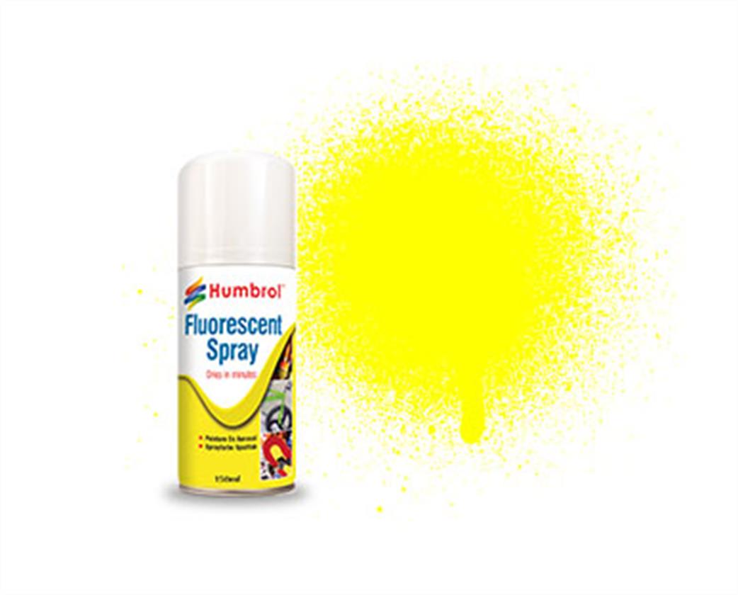 Humbrol  AD6204 Yellow Fluorescent Modellers Spray 150ml