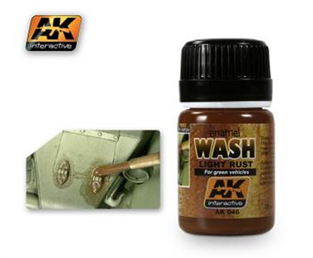 AK Interactive  00046 Light Rust Enamel Wash Effect 35ml Bottle