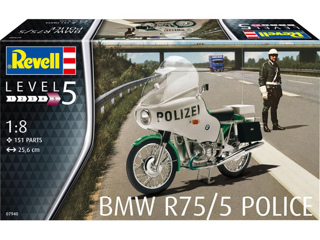 Revell 1/8 07940 BMW R75/5 Police Motorcycle Plastic Kit