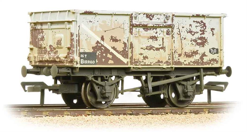 Bachmann OO 37-250J BR 16ton Steel Mineral Wagon Pressed End Door Grey Early Weathered