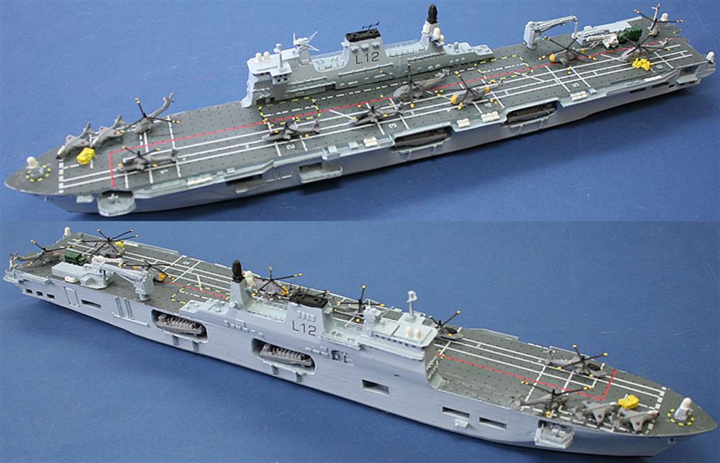 Atlantics WM 1/700 ATL7 HMS Ocean RN Assault Ship Painted & Assembled Model
