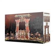 This set builds one Skull Altar. Once complete, you'll have enough room on top to mount a Khorne Hero of your choice. Covered in baroque and grisly detail, it’s a great centrepiece to your Khorne collection and incredibly useful in game.  This set is supplied in 21 plastic components.