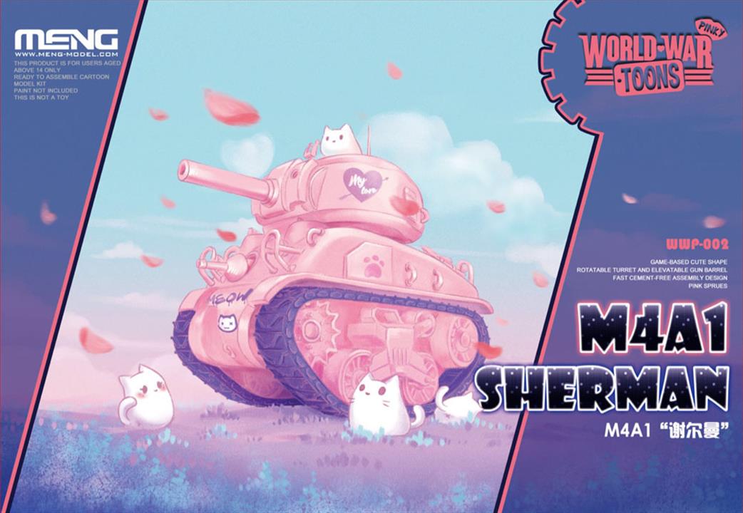 Meng  WWP-002 M4A1 Sherman Pink Version Toon Tank Kit