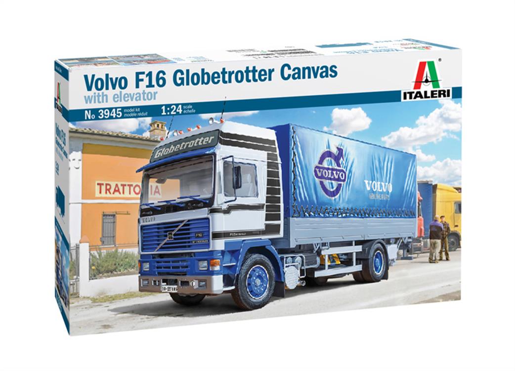 Italeri 1/24 3945 Volvo F16 Globetrotter Canvas Back truck kit