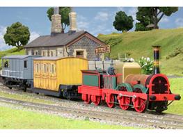 Rapido Trains The Titfield Thunderbolt train pack features the Titfield Thunderbolt locomotive, Dans House coach on Loriot wagon and Toad brake van.Official licenced product authorised by StudioCanal