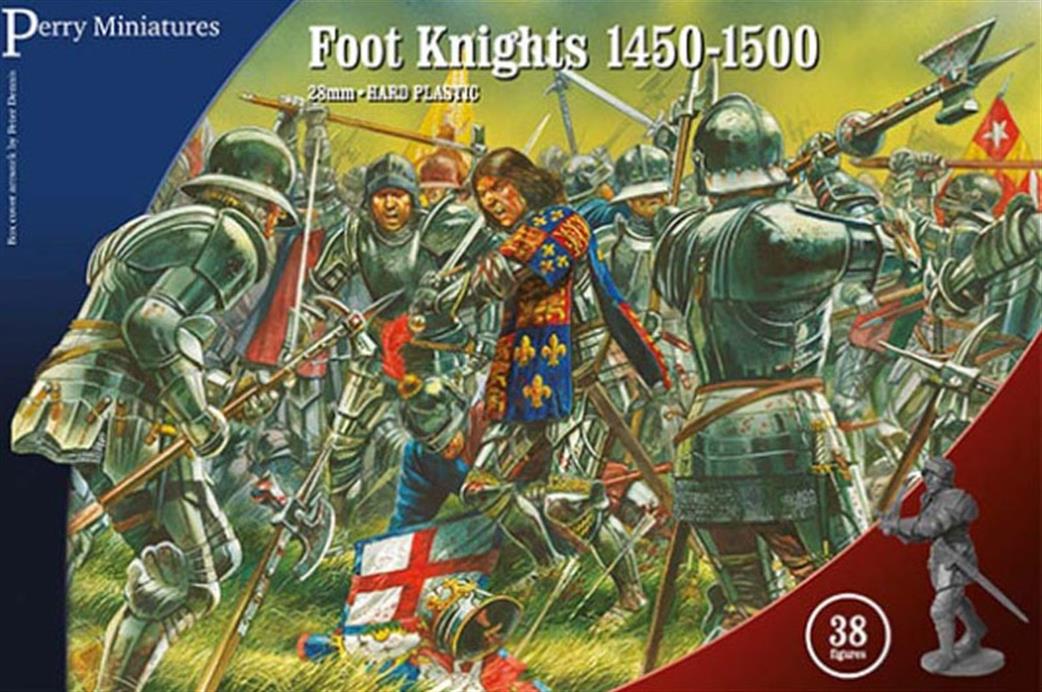 Perry Miniatures 28mm WR50 Foot Knight 1450-1500 38 Hard Plastic Unpainted Figures