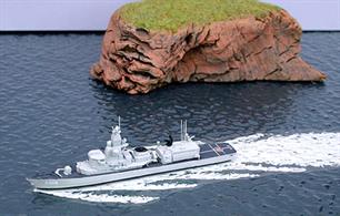 A 1/1250 scale metal, assembled &amp; painted model of Van Spiek of the Royal Netherlands Navy.