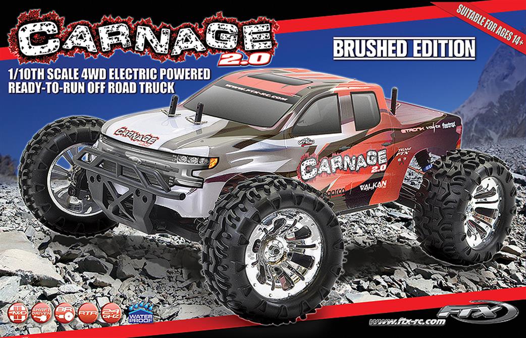 FTX FTX5537R Carnage 2.0 Red RTR Brushed RC Truck Model 1/10