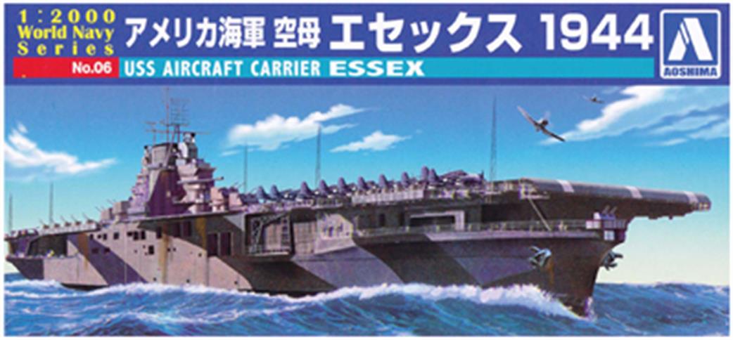 Aoshima 06 USS Essex US Navy WW2 Aircraft Carrier Plastic Kit 1/2000