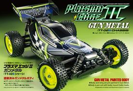 This exciting shaft-driven 4WD R/C buggy assembly kit creates the Plasma Edge II. The Limited-Edition version seen here comes with Gun Metal color finish. The body sit on top of the TT-02B, which is a dedicated off-road buggy chassis that offers hassle-free assembly and maintenance, as well as superb controllability.