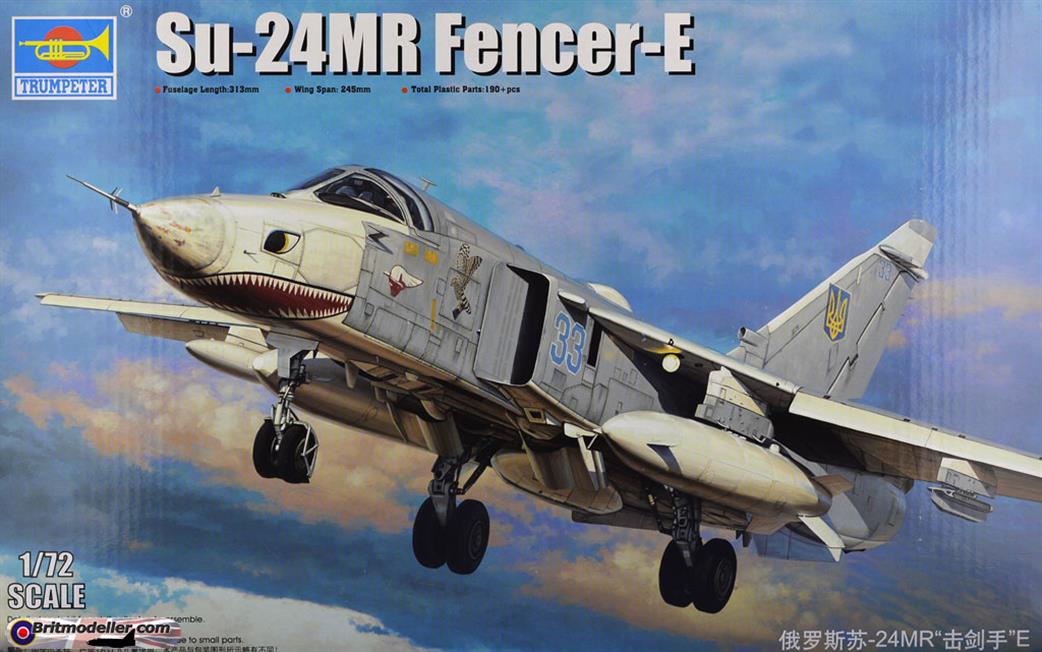 Trumpeter 1/72 01672 Russian Sukhoi Su-24MR Fencer-E Jet Bomber Kit