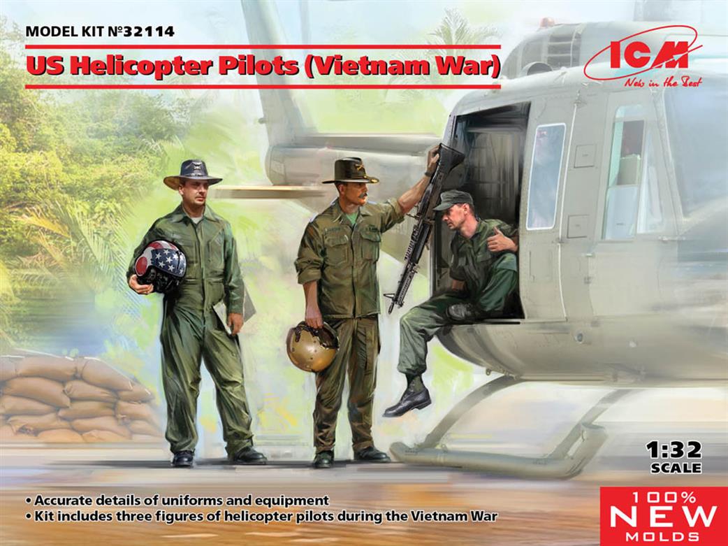 ICM 1/32 32114 US Helicopter Pilots from Vietnam Figure Set