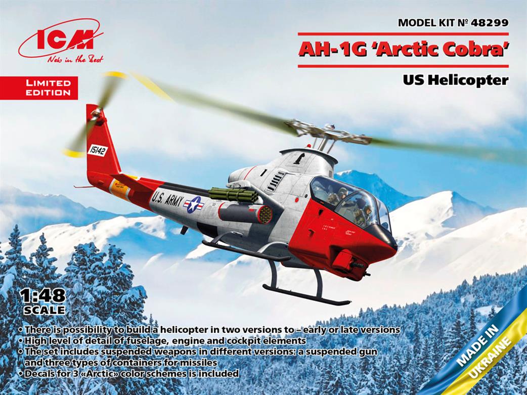 ICM 1/48 48299 Belll AH-1G Cobra Arctic Service Helicopter Kit