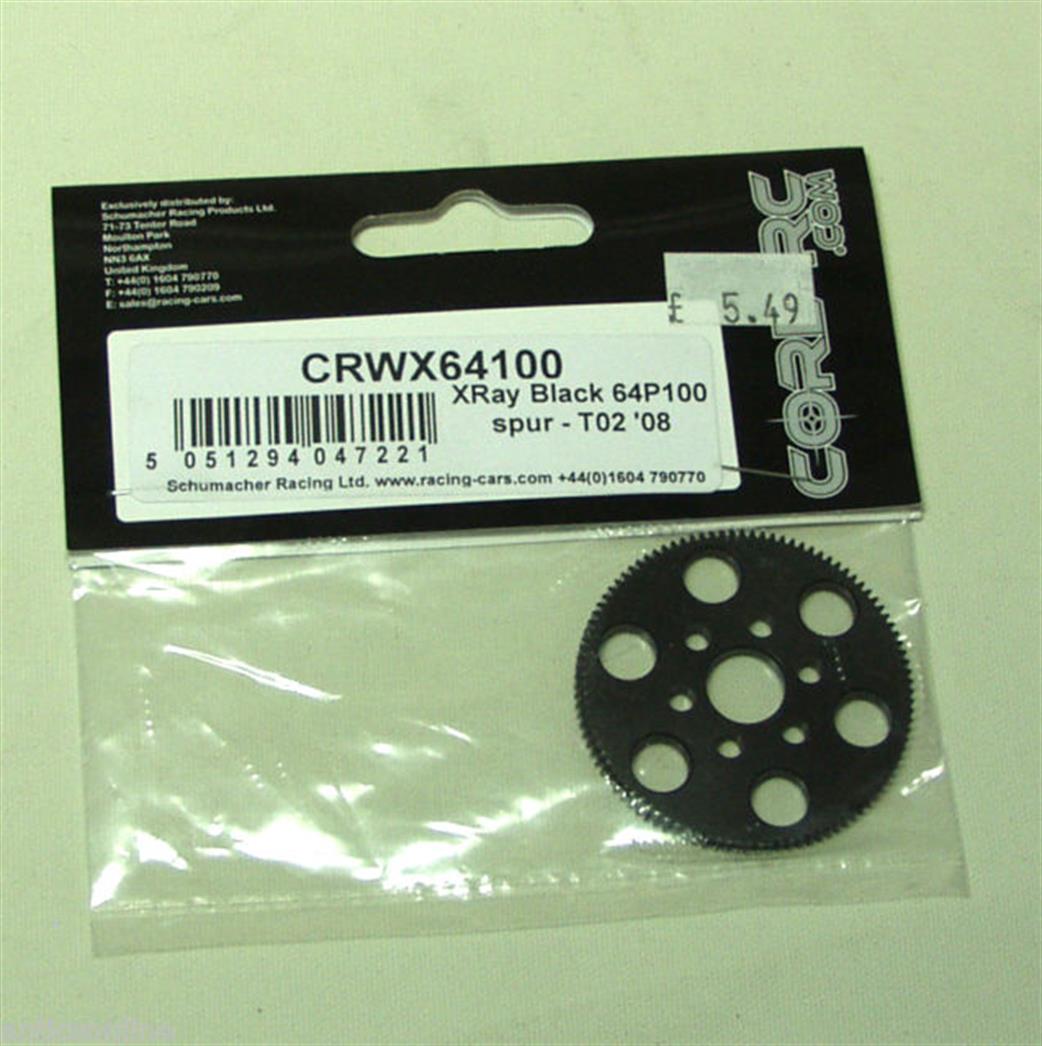 Core RC CRWX64100 Xray Black 64P 100T Spur Gear T02 08