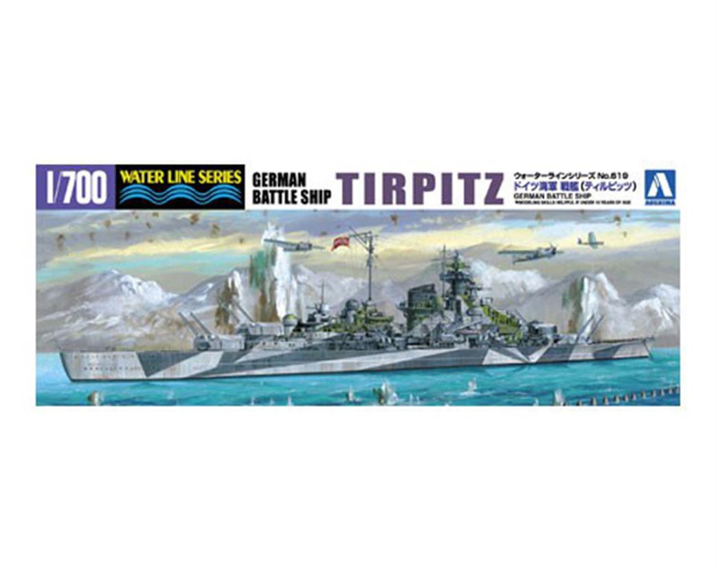 Aoshima 04606 German Battleship Tirpitz Waterline Model Kit 1/700