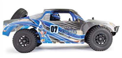 Available in Orange or Blue this mixes classic desert trophy truck finish with a .18 pull start nitro engine, the FTX Zorro is the perfect blend of speed, noise and semi-scale realismLength 510mm, Width 295mm, Height 195mm, Wheelbase 329mm