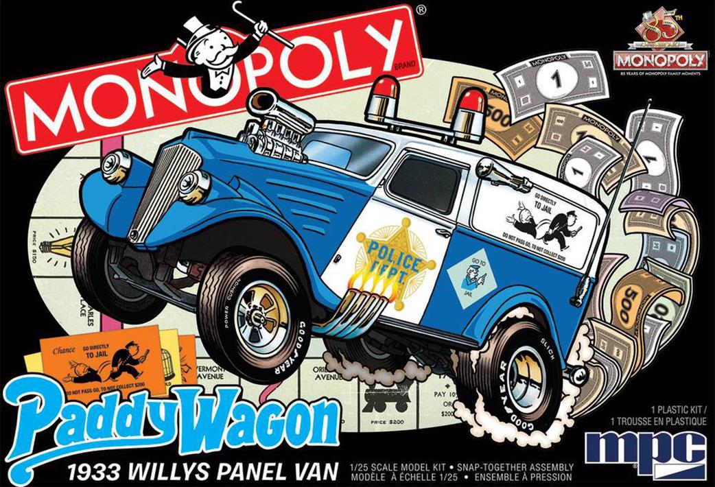 MPC 1/25th MPC924 1933 Willys Panel Van 85th Monopoly Edition Plastic Kit