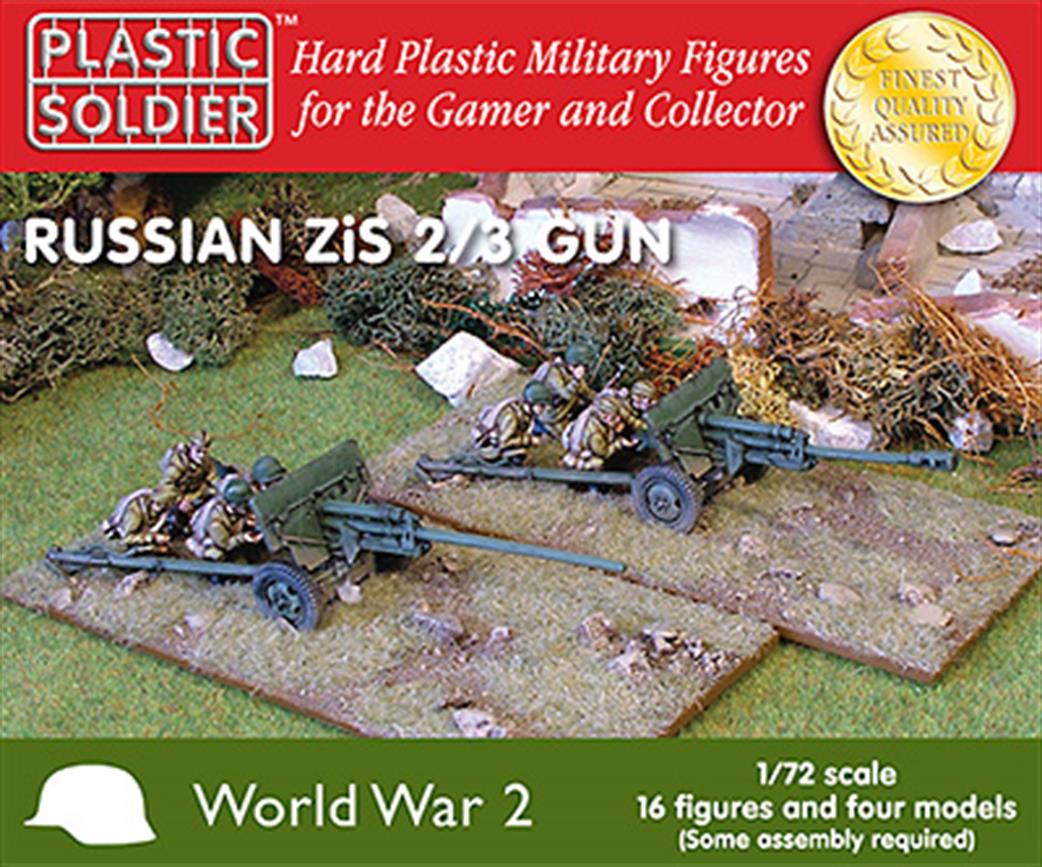 Plastic Soldier 1/72 WW2G20002 Russian Zis 2/3 Artllery Gun WW2  4 Guns 16 Figures