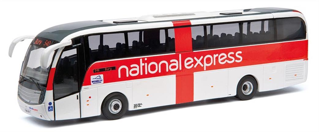Corgi 1/76 OM46407A Caetano Levante, National Express 'St Georges Flag', Bury dual destination