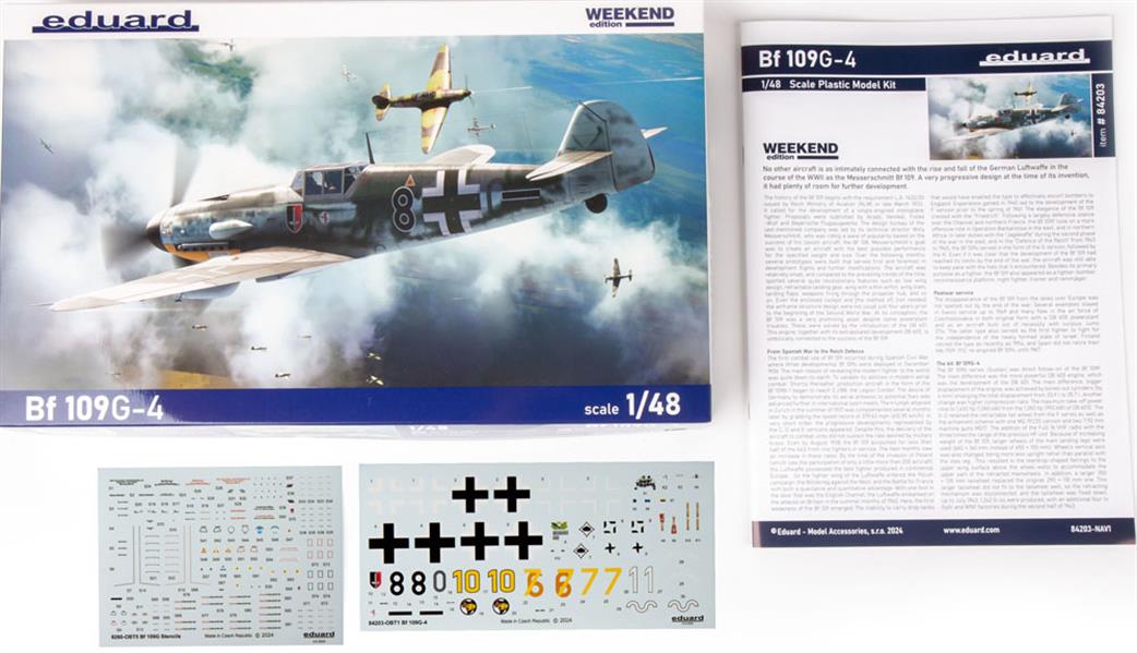 Eduard 1/48 84203 Bf109-G4 German WW2 Fighter  Weekend Version Plastic Kit