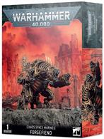 This multi-part plastic boxed set contains 67 components and a large oval base, with which to build one Chaos Space Marine Maulerfiend or Forgefiend. On this kit, the heads and arms are swappable.