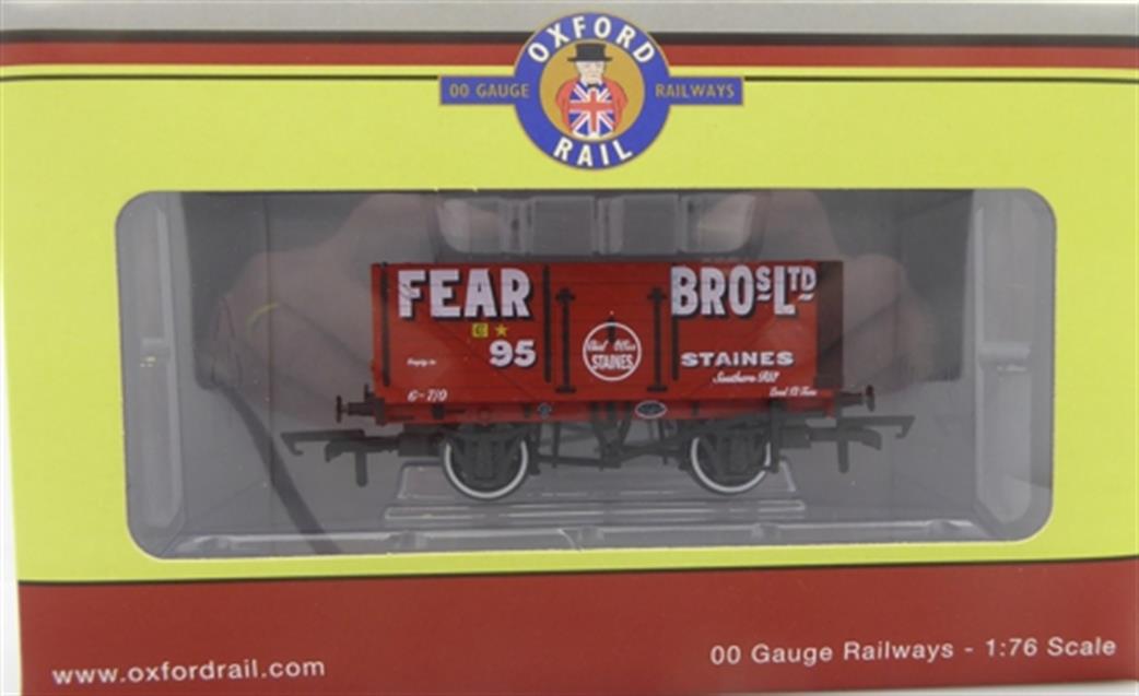 Oxford Rail OO OR76MW001 Fear Bros. Staines 7 Plank Open Coal Wagon Weathered