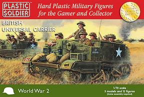 Easy Assembly 1/72nd British Universal Carrier - 3 models and 12 crew figures with options to build either a Mk I or Mk II variant.