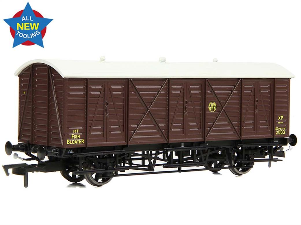 Bachmann EFE Rail OO E87059 GWR 10Ton Bloater Express Fish Van GWR Brown Shirtbutton Monogram