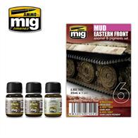 MIG Productions 7405 Weathering Enamels Pigment - Mud Eastern FrontHigh quality enamel paint - 3 tones. 3 jars each containing 35ml.