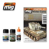 MIG Productions 7411 Weathering Paints - Winter CamouflageHigh quality paints, set contains 3 tones.Perfect set for weathering winter vehicles
