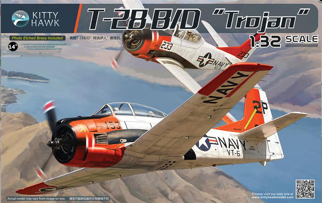 Kitty Hawk 1/32 32014 T-28 Trojan USAF Trainer Plastic Kit