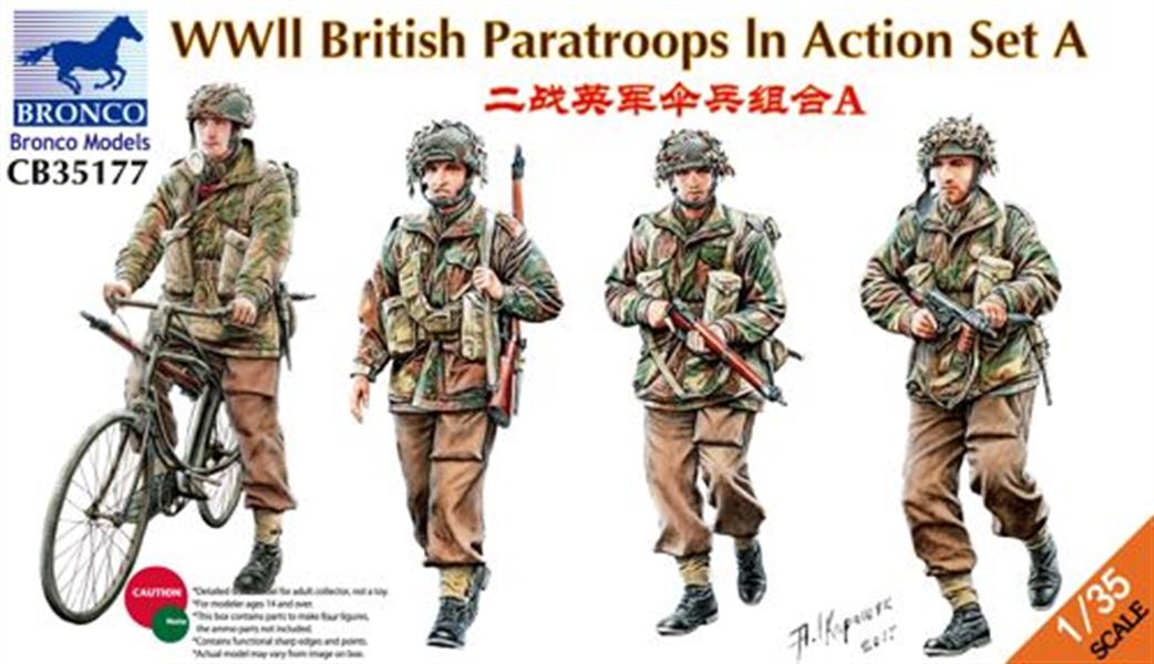 Bronco Models 1/35 CB35177 WW2 British Paratroops in Action Set A Figure set