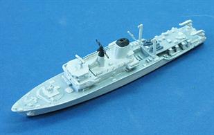 Atlantics readymade and painted model of the RN Hunt class minesweeper.