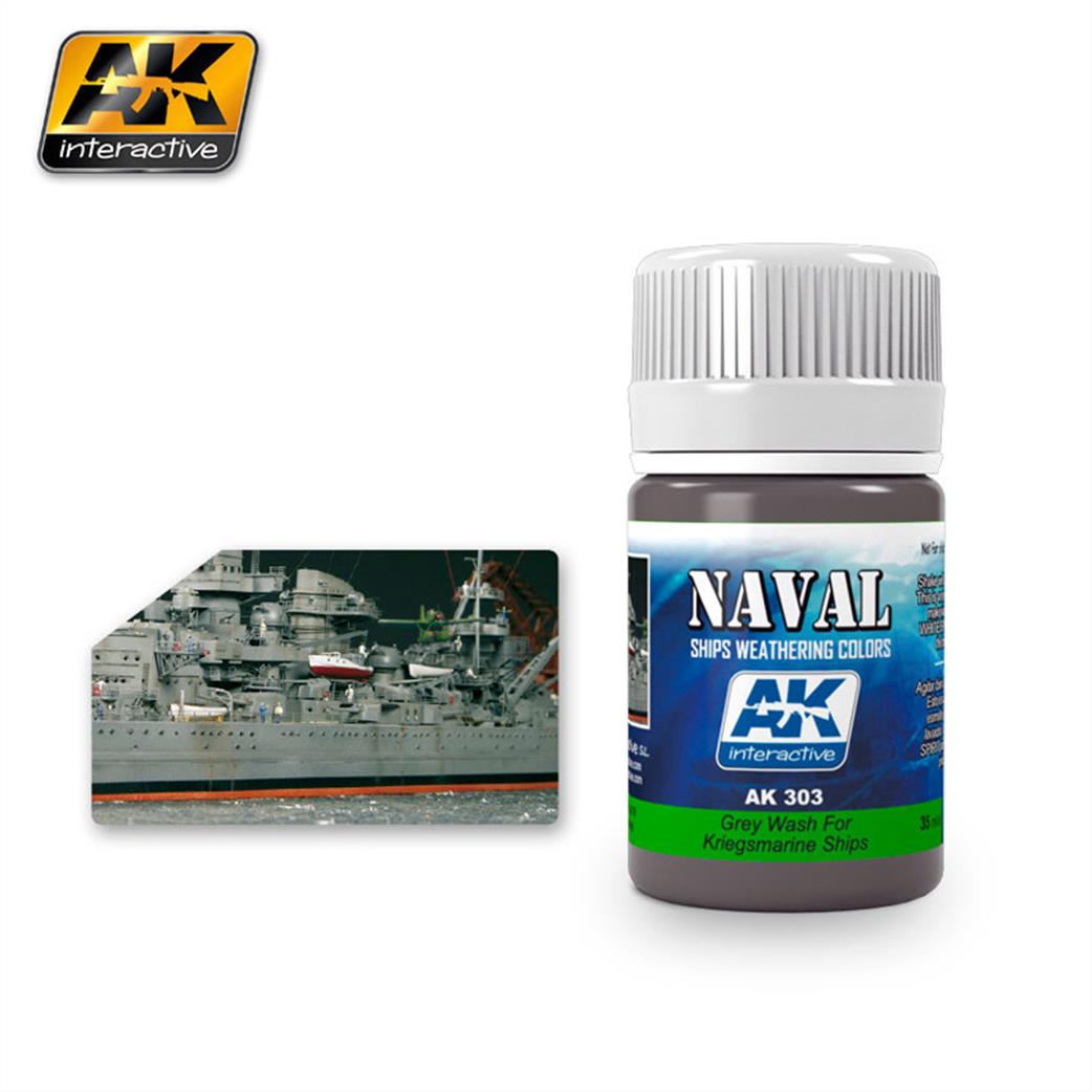 AK Interactive  AK303 Grey Wash For  Kriegsmarine Ships Enamel Base 35ml