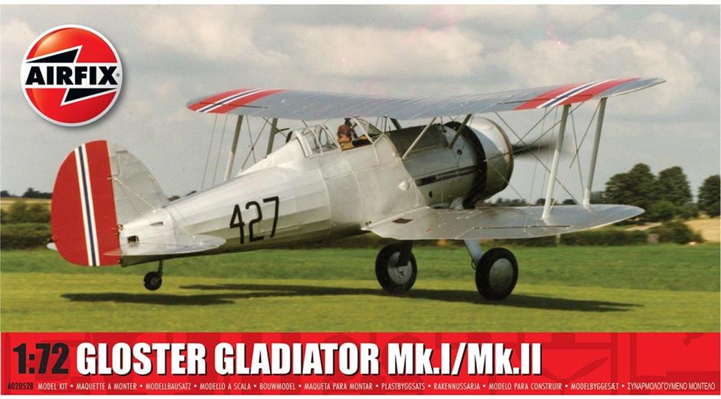 Airfix 1/72 A02052B Gloster Gladiator MK1 / MKII Biplane Fighter Kit