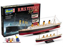 Revell RMS Titanic Twin Ship Model Set 05727Number of Parts 172 1/700 Length 385mm 1/1200 Length 223mmComes with Glue and Paints