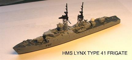 MTM041 Resin Assembly kit of  HMS Lynx Royal Navy Type 41 Leopard Class Anti Aircraft Frigate. Paint and glue reuired to complete.