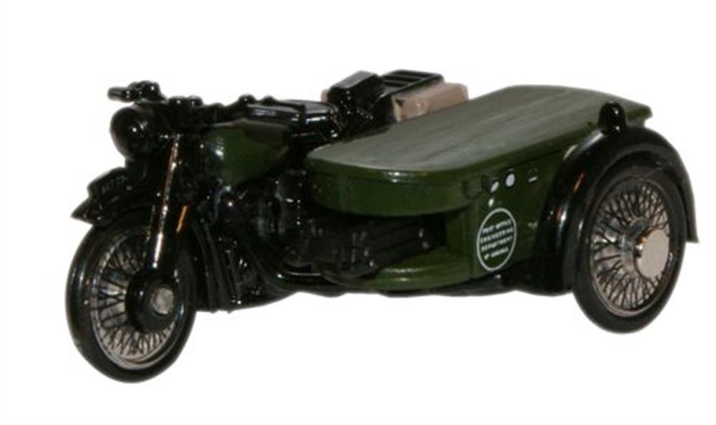 Oxford Diecast 76BSA004 Post Office Telephones BSA Motorcycle and Sidecar 1/76